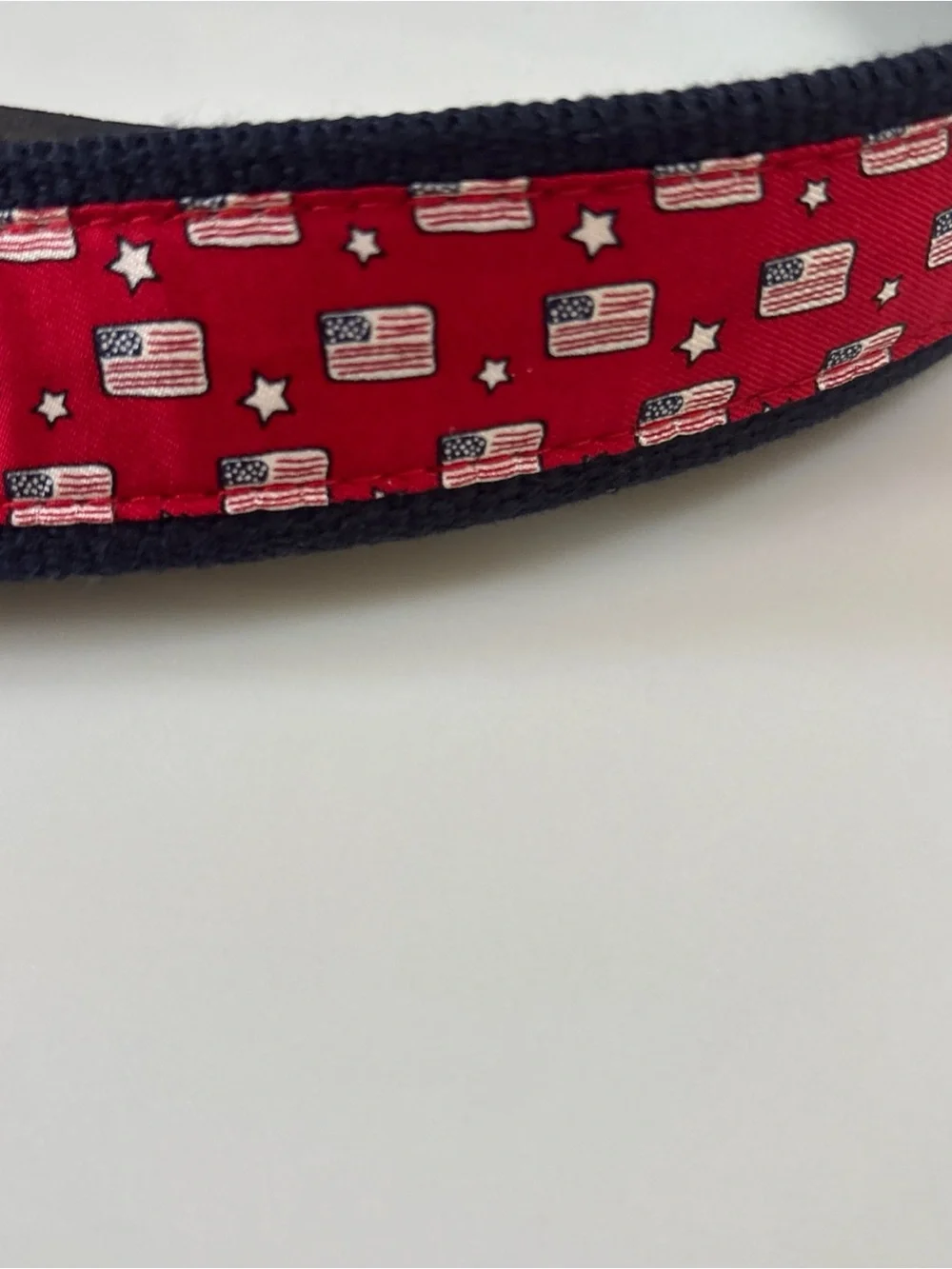 NWOT vineyard vines Men's Flags & Stars flag Canvas Club Brown Leather size 32